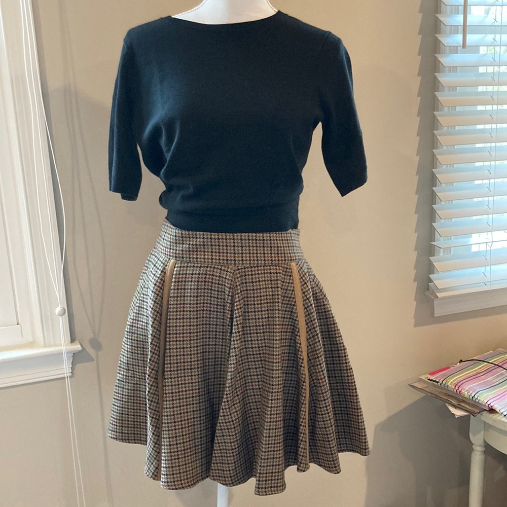 A Line plaid wool blend skirt -US size 4-6 approx